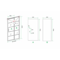 Nisdeur Horizon met Vast Paneel 90x200 cm 8 mm NANO Mat Zwart