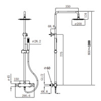 Opbouw Regendouche Set Boss & Wessing Rondo Thermostatisch Hoofddouche 20 cm Rond Chroom