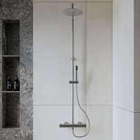 Opbouw Regendouche Set Boss & Wessing Rondo Thermostatisch Hoofddouche 20 cm Rond Chroom