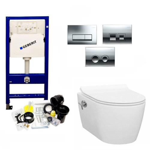 UP100 Toiletset 18 Idevit Alfa Met Bidet Rimfree En Drukplaat 