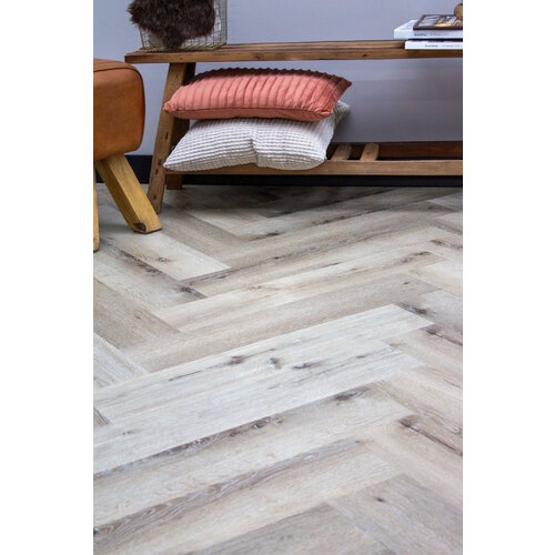 Klik PVC EKO Herringbone collection 75 x 150 x 0,5 cm Visgraat Moezel (Doosinhoud: 1,8 m2) 