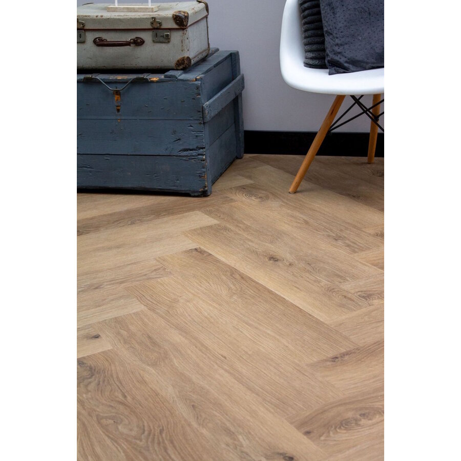 Plak PVC EKO Herringbone collection 12,2 x 61 x 0,25 cm Visgraat Rijn (Doosinhoud: 1,79 m2)