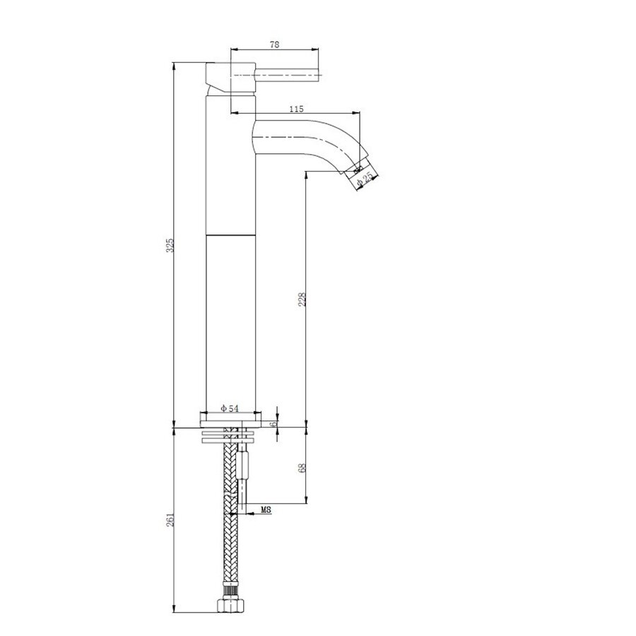 Wastafelmengkraan Abzu Hoog Model Kiwa  Chroom