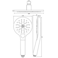 Regendouche Brauer Chrome Showerpipe Met Thermostaat 20cm 3 Standen Messing Chroom