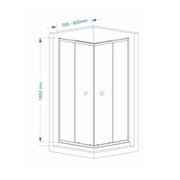 ACTIE BWS Douchecabine | Vierkant 80x80cm | 2 Schuifdeuren | 5mm Helder glas