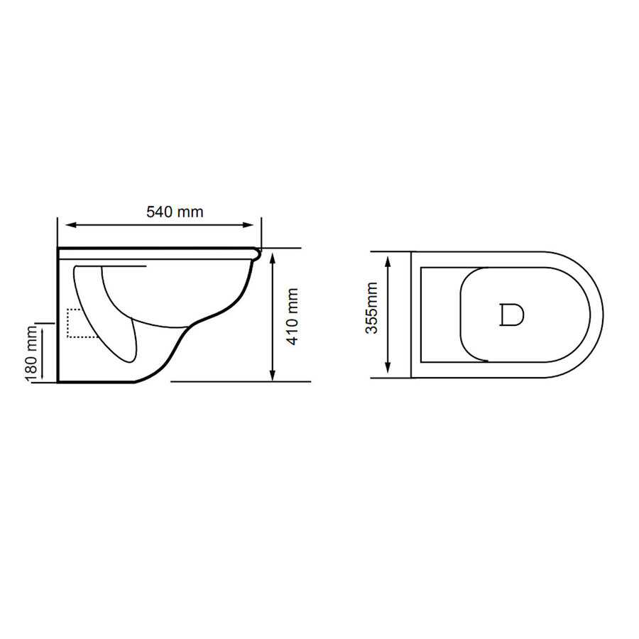 Toiletset Budget Set 01 Basic Pro Randloos Wit Met BWS Drukplaat