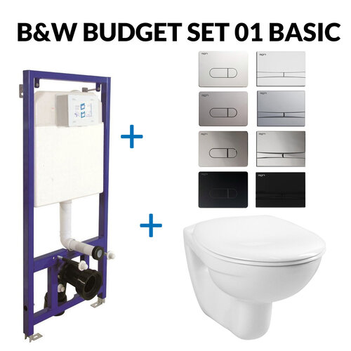 Toiletset Budget 01 B&W Basic Met B&W Drukplaat 