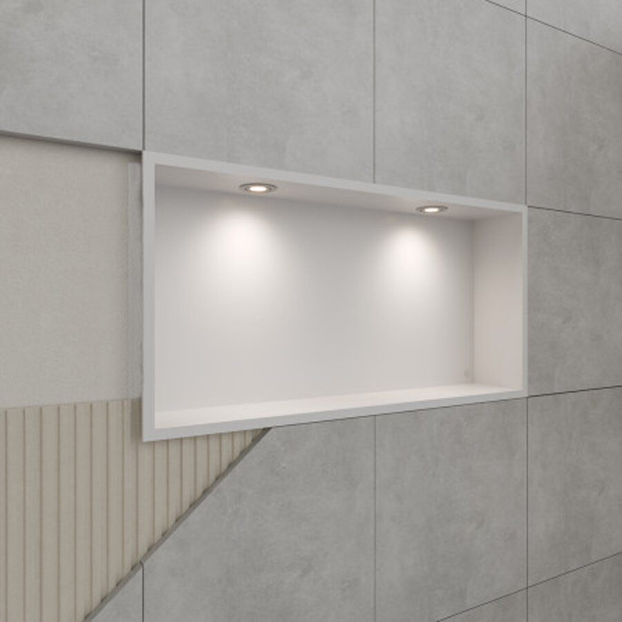 Inbouwnis BWS Alfie 30x60 cm Met LED Verlichting Mat Zwart
