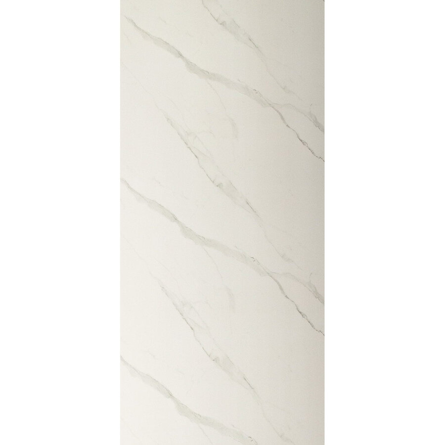 Wandpaneel Isodeco Calacatta Statuario 122x260 cm Waterbestendig Hoogglans Wit (Prijs per Plaat)