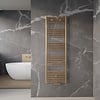 BWS Handdoek Radiator BWS Cory 160x60 cm 557 Watt Midden en Zijaansluiting Geborsteld Messing Goud