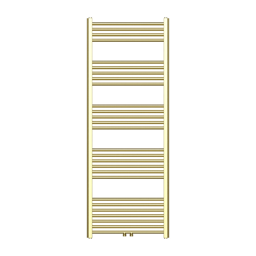 Handdoek Radiator BWS Cory 160x60 cm 557 Watt Midden en Zijaansluiting Geborsteld Messing Goud