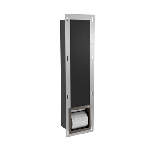 Reserve Toiletrolhouder Inbouw AQS Geborsteld Gunmetal Torelaat 