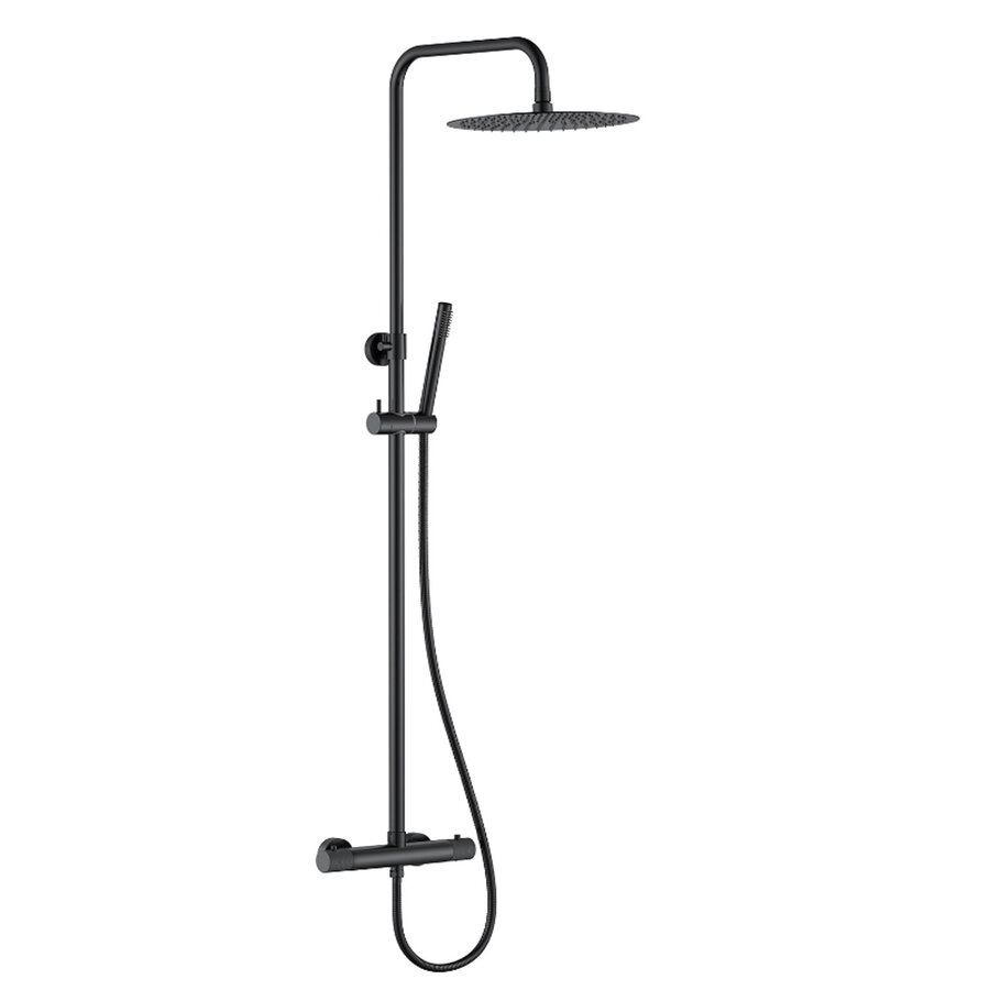 Regendoucheset Opbouw Wiesbaden Ridged Opbouw Mat Zwart