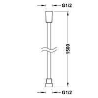 Doucheslang Tres Satijn 1.50 m Mat Zwart