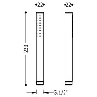 Handdouche Tres Antikalk 2.2x2.2x22.3 cm Vierkant Mat Wit