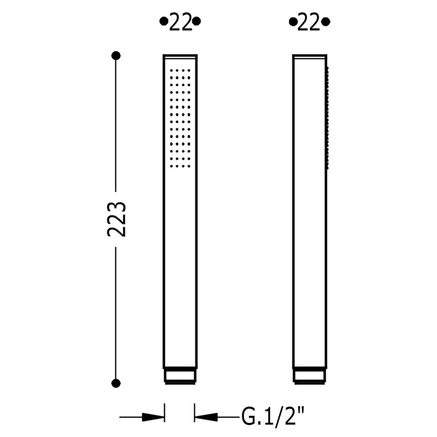 Handdouche Tres Antikalk 2.2x2.2x22.3 cm Vierkant Mat Wit