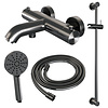 Brauer Opbouwset Bad- en Douchekraan Brauer Gunmetal Edition Thermostatisch Met Glijstang En Handdouche 3 Standen Geborsteld Gunmetal