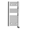 Elektrische Design Radiator Sanicare Plug & Play 111,8x60 cm Wit 730 Watt Met Zwarte Thermostaat En Bluetooth Links
