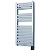 Elektrische Design Radiator Sanicare Plug & Play 111,8x60 cm Zilvergrijs 730 Watt Met Zwarte Thermostaat En Bluetooth Links