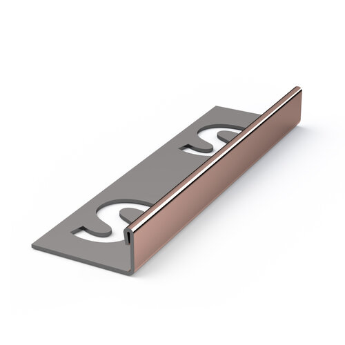 Tegelprofiel Faktum Recht RVS Koper Glans 11 mm - 250 cm 