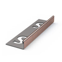 Tegelprofiel Faktum Recht RVS Koper Geborsteld 11 mm - 250 cm