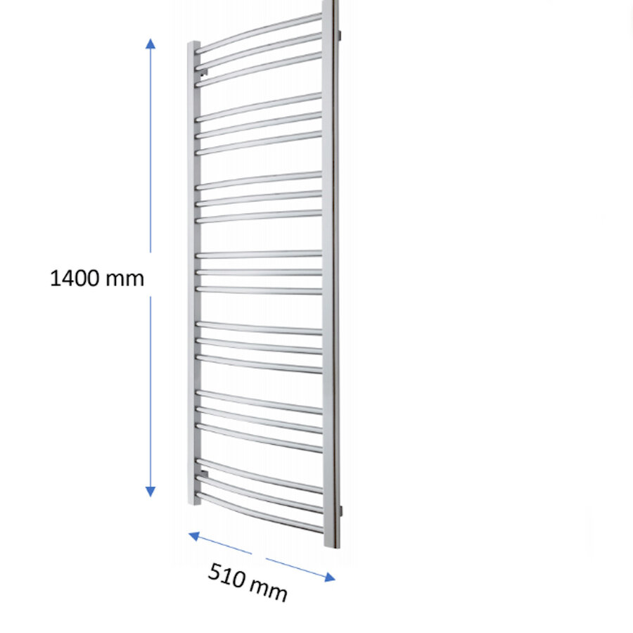 Designradiator TVS Nemo Chroom 140 x 51 cm