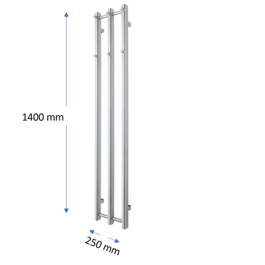Designradiator TVS Vino 3 Chroom 140 x 25 cm