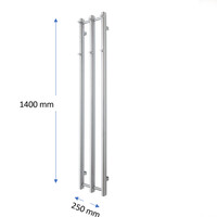 Designradiator TVS Vino 3 Zwart 140 x 25 cm