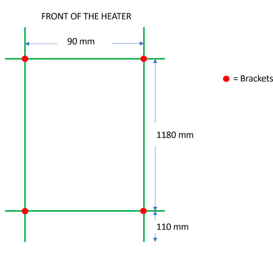 Designradiator TVS Kiro 2 Zwart 140 x 13.5 cm