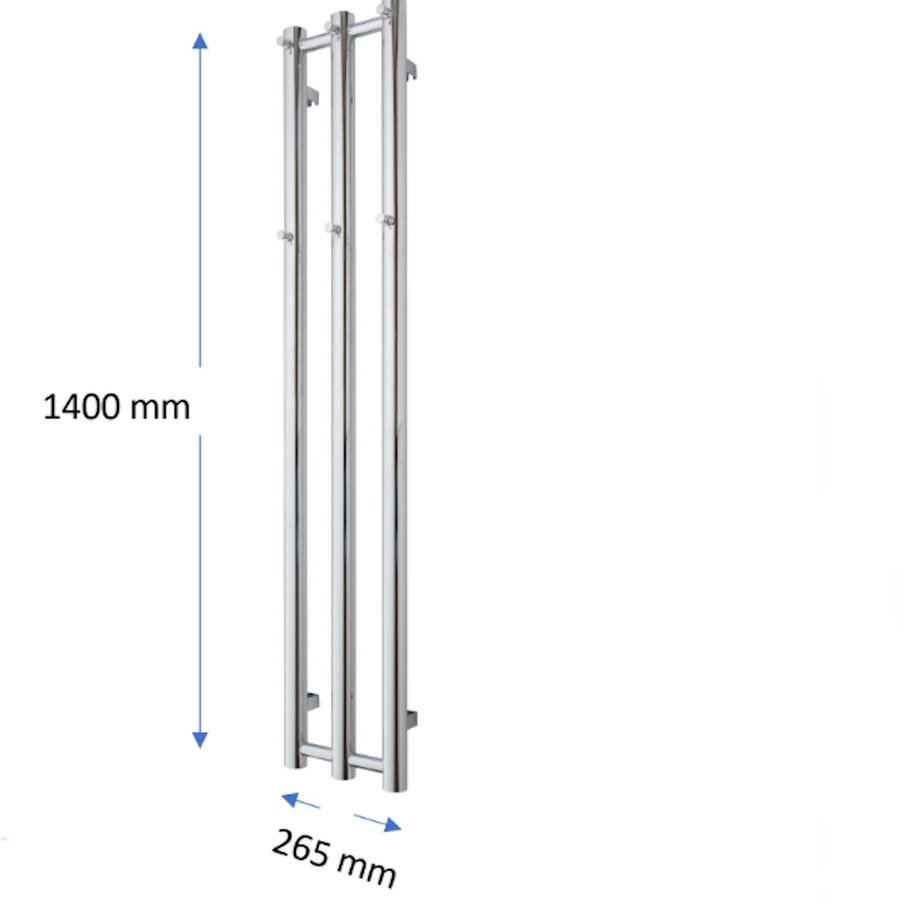 Designradiator TVS Kiro 3 Zwart 140 x 26.5 cm