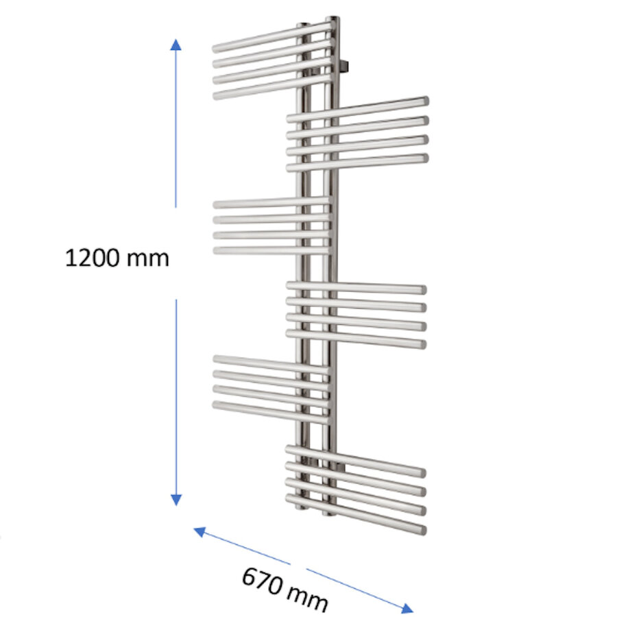 Designradiator TVS Giso RVS 120x67 cm