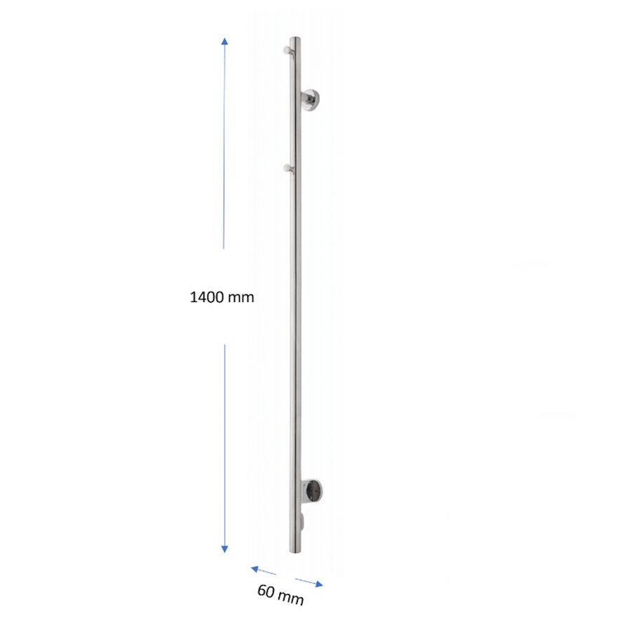Elektrische Radiator TVS ELDO 1 Edelstaal met Timer 140x6 cm