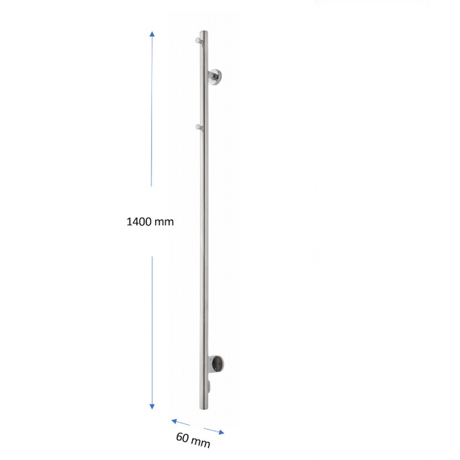 Elektrische Radiator TVS ELDO 1 Mat Zwart met Timer 140x6 cm