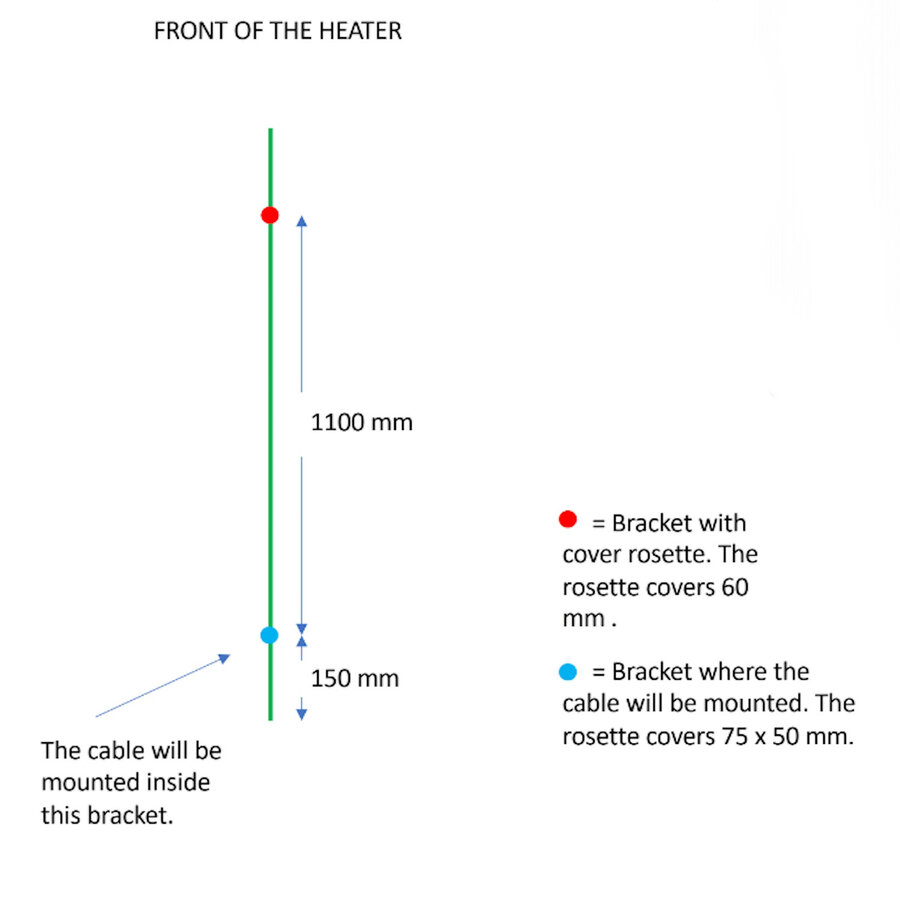 Elektrische Radiator TVS ELDO 1 Mat Zwart met Timer 140x6 cm