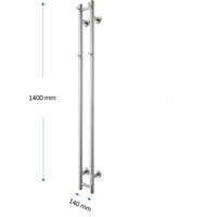Elektrische Radiator TVS ELDO 2 Edelstaal met Timer 140x13.5 cm
