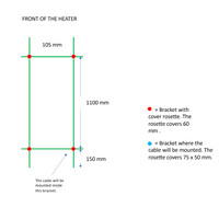 Elektrische Radiator TVS ELDO 2 Edelstaal met Timer 140x13.5 cm