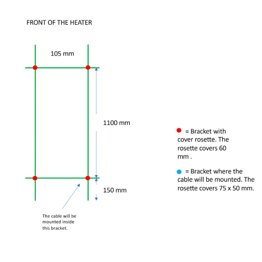 Elektrische Radiator TVS ELDO 2 Edelstaal met Timer 140x13.5 cm