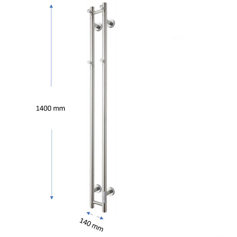 Elektrische Radiator TVS ELDO 2 Mat Zwart met Timer 140x13.5 cm