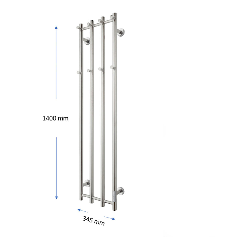 Elektrische Radiator TVS ELDO 4 Wit met Timer 140x34.5 cm