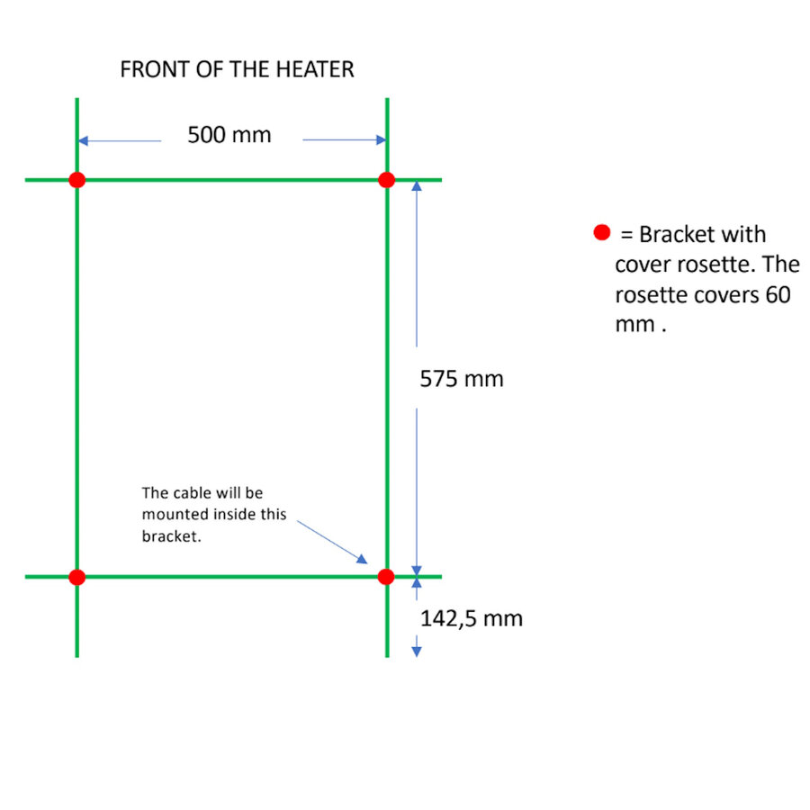 Elektrische Radiator TVS ELDO 9F Edelstaal met Timer 86x53 cm
