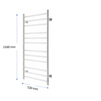 Elektrische Radiator TVS ELDO 12 L Edelstaal met Timer 116x53 cm