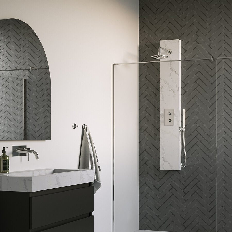 Thermostatisch Douchepaneel Brauer Chrome Edition  Calacatta Gold Set 01