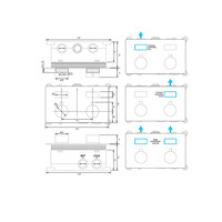 BRAUER Brushed Edition thermostatische inbouw badkraan met drukknoppen SET 04 met uitloop en 3-standen handdouche en doucheslang en wandaansluitbocht RVS geborsteld PVD