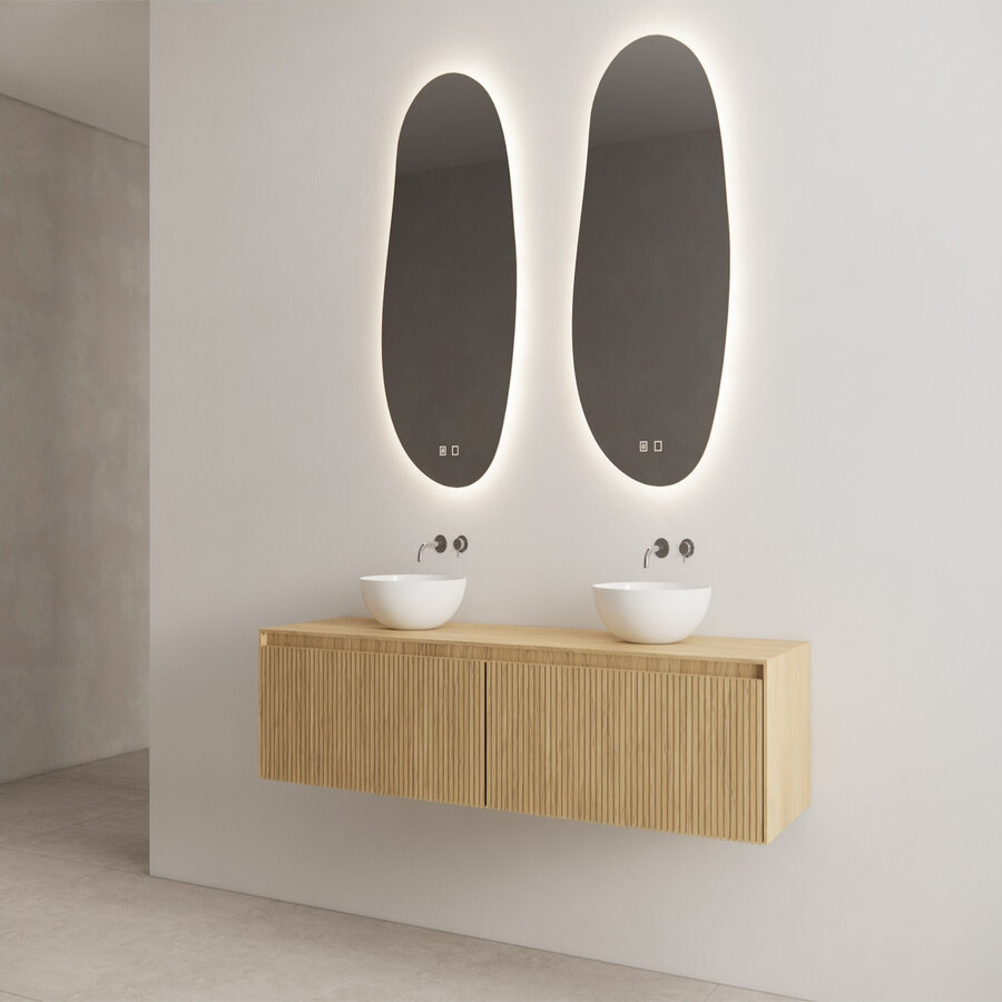 Onderkast Gliss Design Timotheus 200 CM 2 Lades Incl Topplaat Castle Brown