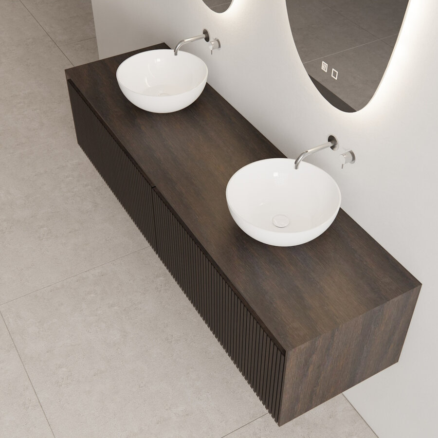 Onderkast Gliss Design Timotheus 200 CM 2 Lades Incl Topplaat Charcoal