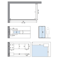 Inloopdouche Brauer Frame Set 1 Helder Glas 90x200 Met Muurprofiel En Lijst Rondom Gunmetal Geborsteld