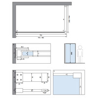 Inloopdouche Brauer Frame Set 1 Helder Glas 100x200 Met Muurprofiel En Lijst Rondom Goud Geborsteld