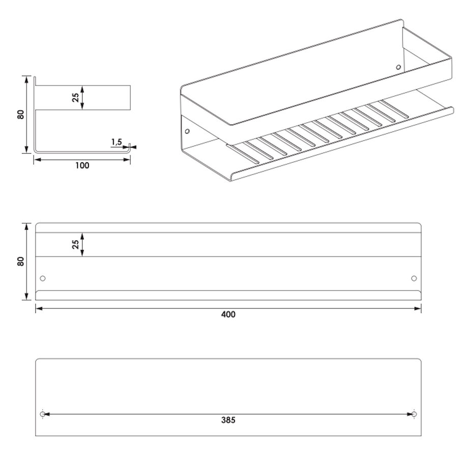 Doucherek Brauer Copper Edition 40 Cm Koper Geborsteld PVD