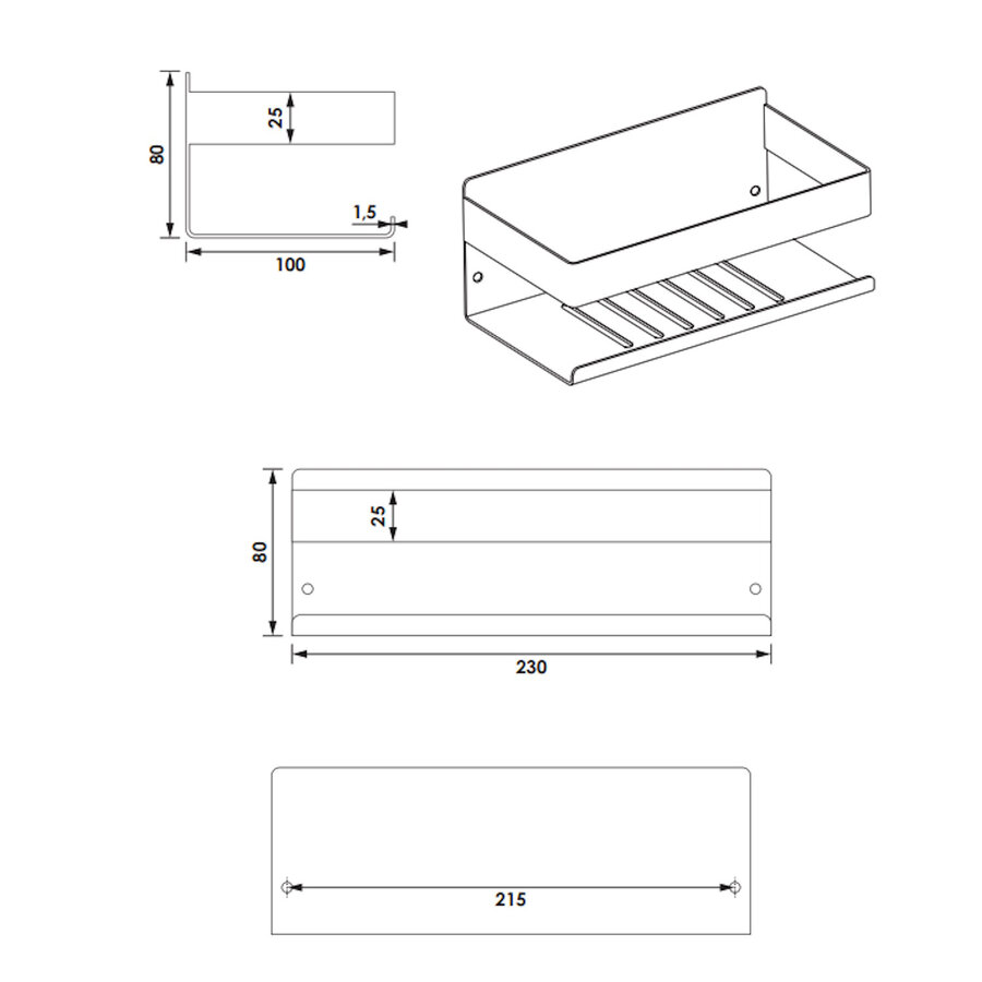 Doucherek Brauer Brushed Edition 23 Cm RVS Geborsteld PVD