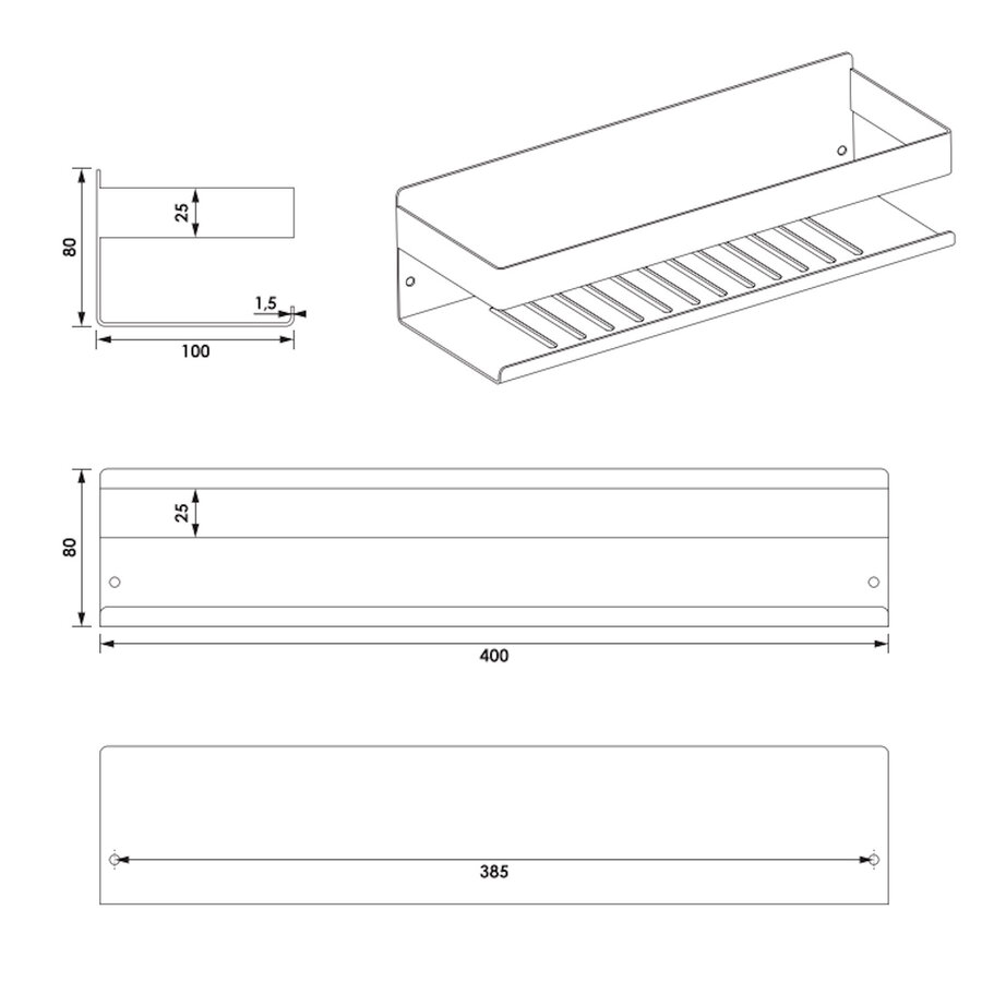 Doucherek Brauer Brushed Edition 40 Cm RVS Geborsteld PVD